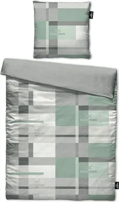 Produktbild von Bettwäsche Sansibar Cliff (2 tlg), 135x200 cm, 100% Baumwolle, Karo Design, grün