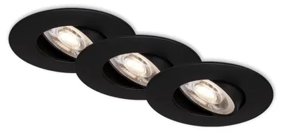 Obrázek produktu pro LED vestavná svítidla Otočná sada 3 ks 5 W matný černý plast Briloner