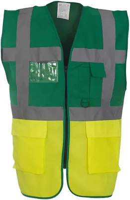 Immagine prodotto di Yoko - Gilet "Executive" per uomo/donna unisex PC5507 (S) (verde bottiglia/giallo)
