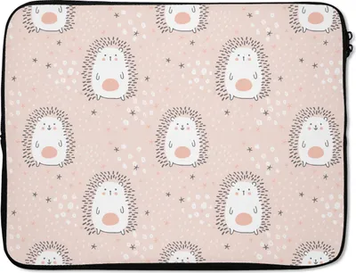 Produktbild von MuchoWow® Laptop Hülle 15 Zoll Igel - Pastell - Kinder Laptoptasche - Laptoptasche - Sleeve - Rundum-Schutz