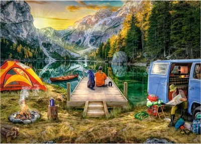 Produktbild von Puzzle 1000 Teile Ravensburger - Camping