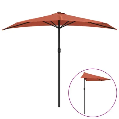 Zdjęcie produktu dla vidaXL Parasol balkonowy aluminiowy słupek terakota 270x144x222cm półokrągły