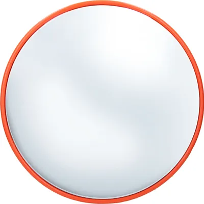 Obrázek produktu pro ECD Germany dopravní zrcadlo Ø 30 cm s otočným držákem, červené, nerozbitné, odolné proti povětrnostním vlivům, usnadňuje pohyb dovnitř a ven, bezpečnostní zrcadlo dohledové zrcadlo panoramatické zrcadlo vypouklé zrcadlo