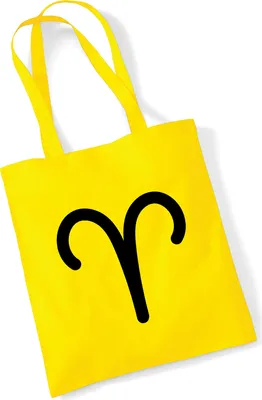 Produktbild von Huuraa Jutebeutel Widder Sternzeichen Zeichen 10 Liter Yellow Baumwolle Tasche Geschenkidee