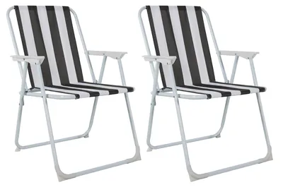 Produktbild von 2 Stück Campingstuhl Klappstuhl Regiestuhl Gartenstuhl Anthrazit/Weiß