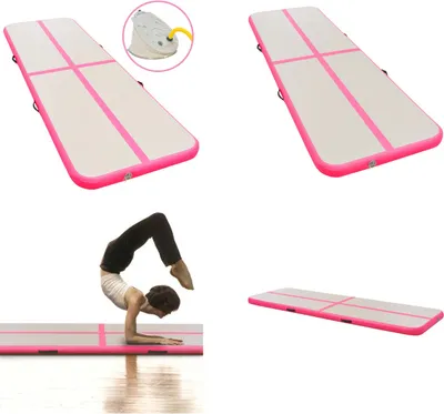 Produktbild von vidaXL Aufblasbare Gymnastikmatte mit Pumpe 600x100x10 cm PVC Rosa - Gymnastikmatte - Gymnastikmatten - Gymnastik Yoga Matte - Gymnastik Yoga Matten