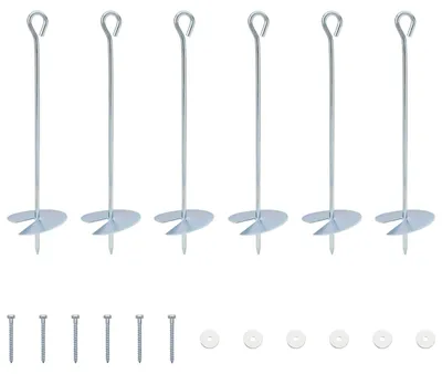 Produktbild von vidaXL Erdanker 6 pcs Silber Ø10 x 40 cm Galvanisiertes Metall