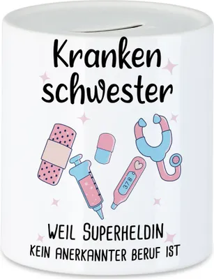 Produktbild von Krankenschwester Weil Superheldin Kein Anerkannter Beruf Ist Spardose  Geschenk Danke Sagen