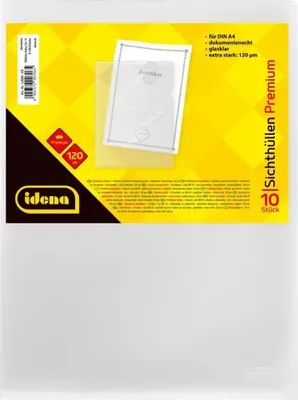 Produktbild von IDENA Idena Sichthüllen A4 PP 120µ glasklar 10 Stück