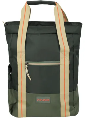 Produktbild von travelite Shopper Rucksack mit Laptopfach Color Craze Tote Bag / Backpack 14L Oliv dunkelgrün