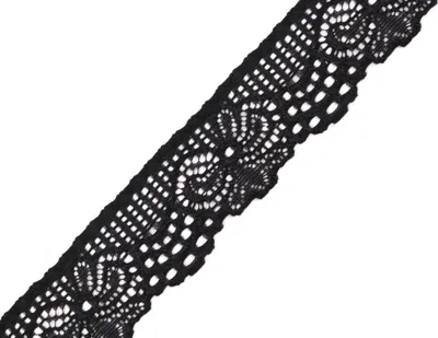 Obrázek produktu pro Krajka elastická, černá 30 mm / 1 m