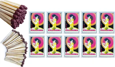 Produktbild von 10er Set Streichhölzer - Set Kaloderma Frau rot Motive/ Zigarrenstreichhölzer/ Zündhölzer
