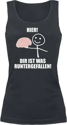 Produktbild von Sprüche Top Damen Hier! Dir ist was runtergefallen! schwarz XL