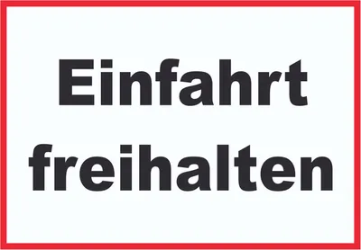 Produktbild von Einfahrt freihalten Schild schwarz-weiß-rot A4 Rückseite selbstklebend