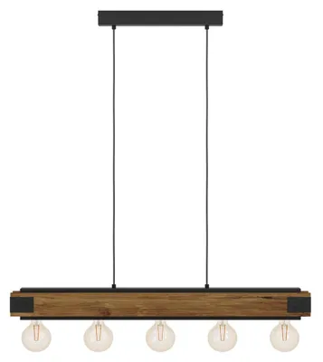 Image de Eglo 43468 LAYHAM E27 Suspension à 5 branches 960x85mm brun noir