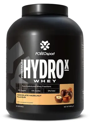 Image de Polleo Premium HydroX Whey, poudre de protéines de lactosérum, 1800 g, saveur chocolat noisette