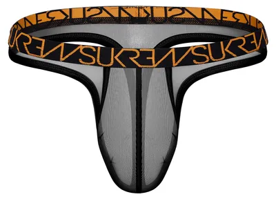 Productafbeelding van SUKREW - Heren Thongs Ondergoed - Sheer Low-Rise Thong Shadow Black - 1x Maat XXL