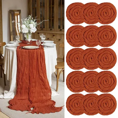 Produktbild von Set von 15 Terrakotta Käsetuch Tischläufer - 55 x 300 cm für Boho Hochzeit