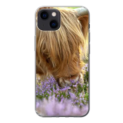 Produktbild von MuchoWow® Handyhülle Schutzhülle Hülle für iPhone 13 Schottische Highlander - Gras - Heidekraut - Tiere Silikon Softcase Handy Hülle - Karteninhaber