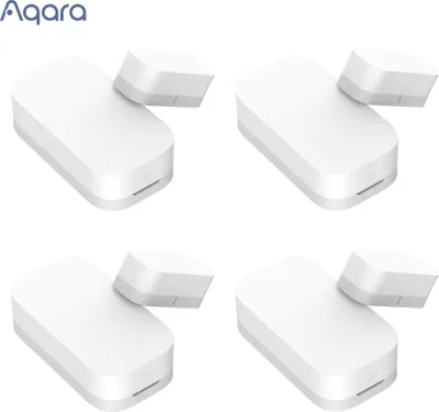 Produktbild von Aqara Tür-/Fensterkontakt T1, 4 Stück Weiß, Smart Home Tür- und Fenstersensor , Erfordert Aqara Hub, Zigbee-Verbindung, Window&Door Sensor, Detektoren