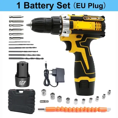 Obrázok produktu pre Akumulátorová vŕtačka/skrutkovačka – model 167H – bezdrôtová – 12 V – 28 Nm – 1350 otáčok/min – vrátane batérie – súprava A