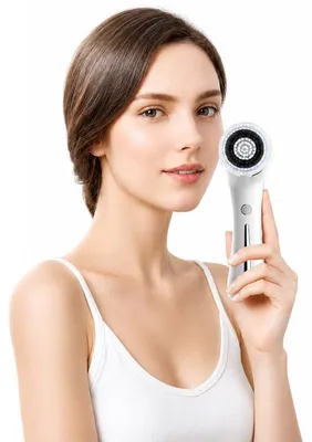 Produktbild von Multifunktional Gesichtsreinigungsbürste, EMS Ionen Gesichtsmasseur, wiederaufladbar wasserdicht, 4 Bürstenköpfe für alle Hauttypen