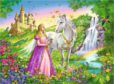 Produktbild von 200 Teile Ravensburger Kinder Puzzle XXL Prinzessin mit Pferd 12613