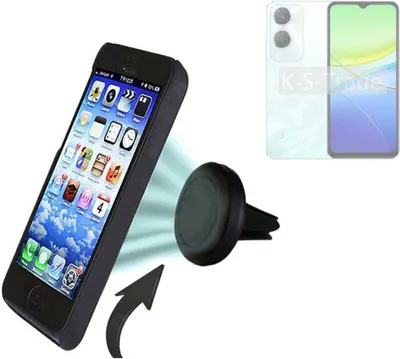 Produktbild von K-S-Trade kompatibel mit Vivo Y36c Auto Handy Halterung KFZ Halter Lüftungsgitterhalterung Air Vent mount Smartphone Halter