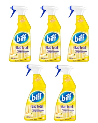 Produktbild von Biff Bad Total Zitrus Badreiniger Reiniger 5x750ml Sprühflasche Reinigungsmittel
