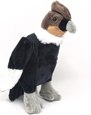 A plush toy condor is shown against a white background.