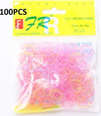 Obrázok produktu pre Jednorázové Gumičky-Ružová/100ks KP24220