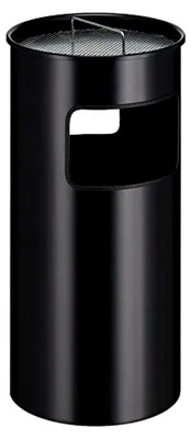 Produktbild von Runder feuerfester Kombiascher inkl. Löschsand & Sieb | 50 Liter, HxØ 69x32cm | Inneneimer aus Metall | Schwarz