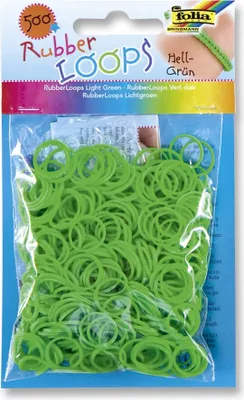 Produktbild von Folia Rubber Loops Loom Gummibänder, hellgrün (500er Pack)