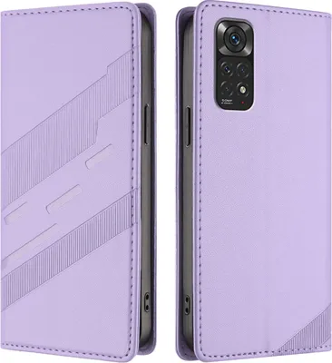 Image de Etui pour Xiaomi Redmi Note 11s/Note 11 4G/Note 12S, étui portefeuille en cuirPolyuréthaneavec fente pour cartes et fonction stand Violett