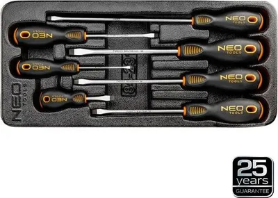 Zdjęcie produktu dla NEO TOOLS Wkrętaki płaskie, zestaw 7 szt., wkładka
