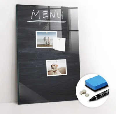 Produktbild von Magnetpinnwand Memoboard - Zubehörsatz - Weißer Marker + Schwamm + Magnete - 40 x 60 cm - Speisekarte