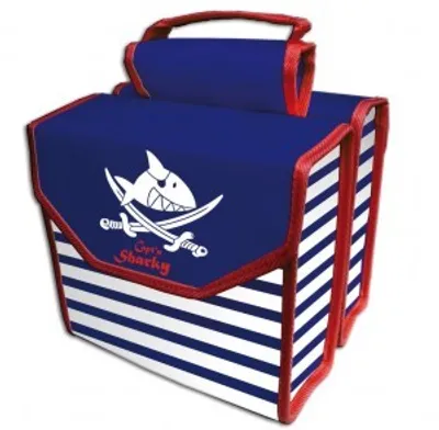 Produktbild von Bike Fashion Kinder Gepäckträgertasche Capt`n Sharky, Blau / Weiß