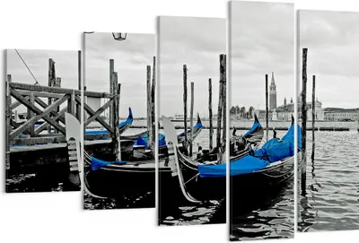 Produktbild von Bild auf Leinwand - Leinwandbild - Venedig Gondel Leuchtturm - 150x100cm - Wand Bild - Wanddeko - Leinwanddruck - Bilder - Kunstdruck - Wanddekoration - Leinwand bilder - Wandkunst - EG150x100-0446