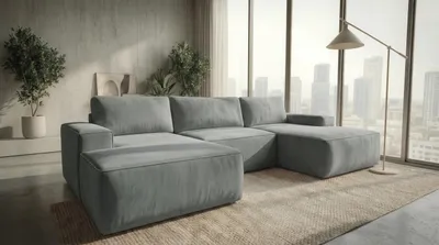 Produktbild von Ecksofa EINAR mit Schlaffunktion, Bonellfederkern und Bettkasten, Farbe: Grau