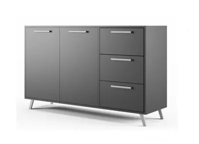 Produktbild von Kommode mit Türen  BALI - Sideboard Highboard Schrank (Graphit)