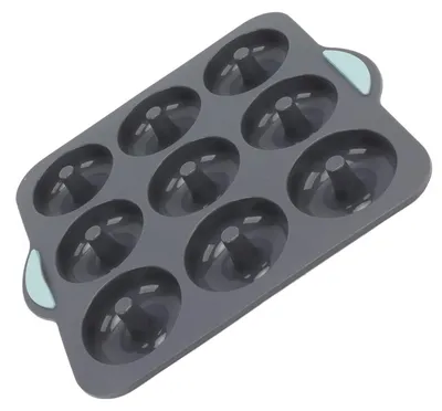 Produktbild von Donutform Hitzebeständig - Silikon Backform - 9 Vertiefungen - Antihaftbeschichtung - Donutform - Kuchen/Muffin Backform