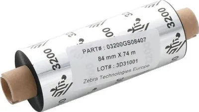 Zdjęcie produktu dla Zebra 3200 Wax/Resin, 74 m, 8,4 cm, 12 szt., Czarny, Wosk, 1,2 cm