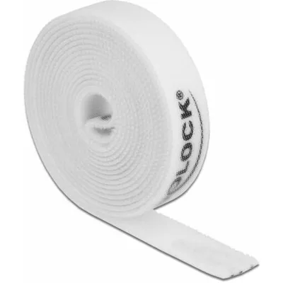Produktbild von DeLOCK Klettband auf Rolle L 2 m x B 15 mm weiß, Montageband, Weiß, 2 m, 15 mm