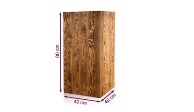 Immagine prodotto di Pilastro decorativo in legno 80x40x40 cm - Pilastro rustico in legno come supporto per lanterna da pavimento o pilastro per fiori - Decorazione a tronco d'albero per il soggiorno - Stabile e durevole