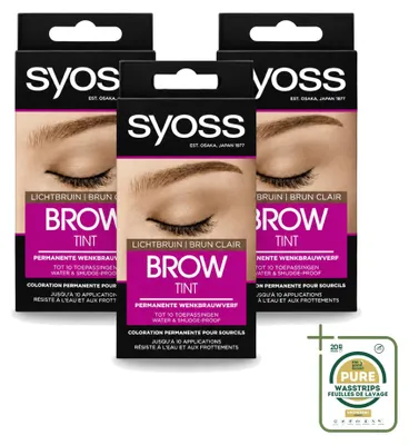 Productafbeelding van 3 x SYOSS Brow Tint wenkbrauwverf - Lichtbruin - Voorraadverpakking - 3 stuks