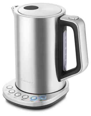 Wasserkocher 1,7 L, 2200 W, Temperaturregelung, Edelstahl, Grau