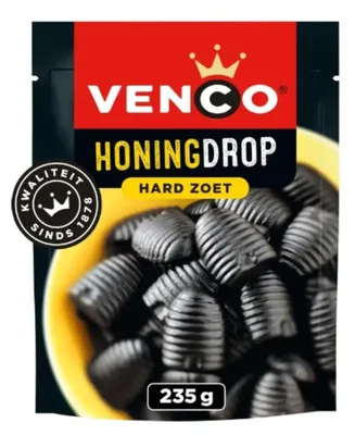 Produktbild von Venco Honingdrop 235g – Süßer Lakritz mit Honiggeschmack, ideal zum Naschen