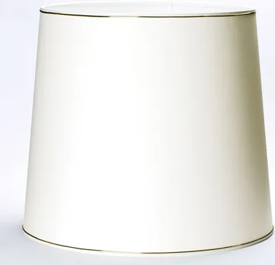 Produktbild von Großer Ersatz Lampenschirm 50cm Stoffschirm mit Aufnahme oben 12mm Goldkante Goldring creme