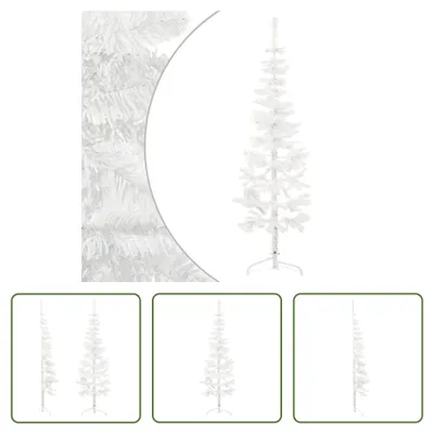 Obrázok produktu pre The Living Store Umelý polovičný vianočný stromček so stojanom Slim White 120 cm