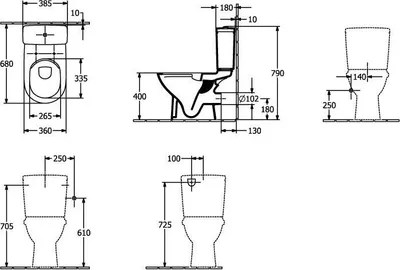 Zdjęcie produktu dla Villeroy & Boch 5661R001 T WC combi O.novo 360x646x430mm ov